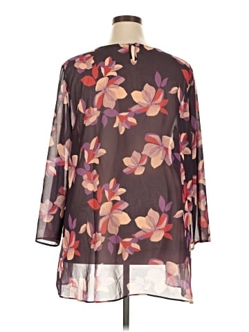 LOGO by Lori Goldstein 3/4 Sleeve Blouse (view 2)