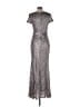 Betsy & Adam 100% Polyester Metallic Silver Cocktail Dress Size 12 - photo 2