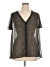 Pleione 100% Polyester Black Short Sleeve Blouse Size 1X - photo 1