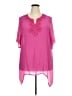Robert Louis Pink Short Sleeve Blouse Size 3X - photo 1