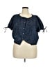 Free Assembly 100% Cotton Blue Short Sleeve Blouse Size 20 - photo 1