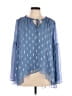 Jennifer Lopez 100% Polyester Blue Long Sleeve Blouse Size L - photo 1