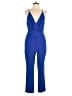 Harlyn 100% Polyester Solid Blue Jumpsuit Size L - photo 1