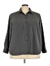 Lands' End 100% Polyester Solid Gray 3/4 Sleeve Blouse Size 26W - photo 1