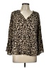 Karlie 100% Polyester Animal Print Brown Long Sleeve Blouse Size L - photo 1