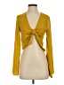 Missguided 100% Polyester Yellow Long Sleeve Top Size 2 - photo 1