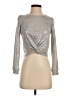 Bebe Metallic Silver Long Sleeve T-Shirt Size XXS - photo 1