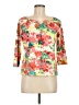 Ruby Rd. Floral Orange 3/4 Sleeve T-Shirt Size M - photo 1