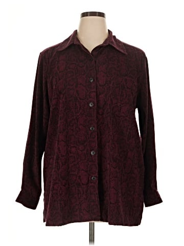 Denim & Co Long Sleeve Button-Down Shirt (view 1)