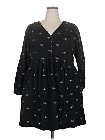 Madewell Corduroy Quilted-Bib Mini Dress in Blurred Ikat (view 1)