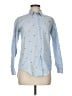 Zara Basic Print Blue Long Sleeve Button-Down Shirt Size M - photo 1