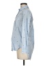 Zara Basic Print Blue Long Sleeve Button-Down Shirt Size M - photo 5