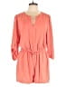 Signature Studio 100% Polyester Solid Orange Romper Size L - photo 1