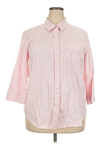 Liz Claiborne 3/4 Sleeve Button-Down Shirt (view 1)