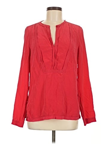 BCBGMAXAZRIA Long Sleeve Silk Top (view 1)
