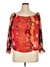 Guess 100% Polyester Animal Print Floral Orange 3/4 Sleeve Blouse Size XL - photo 1