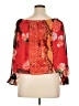 Guess 100% Polyester Animal Print Floral Orange 3/4 Sleeve Blouse Size XL - photo 2
