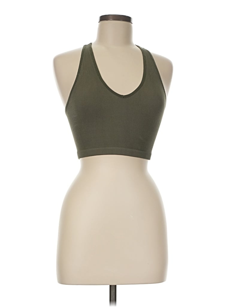 Pre-owned Fp Movement Tank Top Green Halter Neckline Tops
