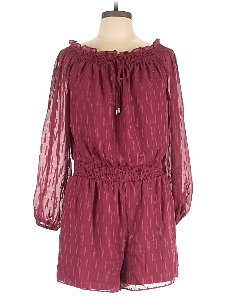 Pre-owned White House Black Market Romper In Burgundy