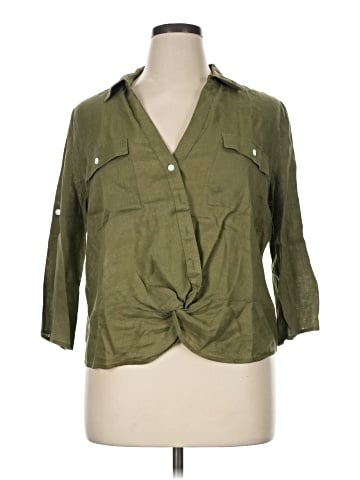 INC International Concepts 3/4 Sleeve Button-Down Shirt (view 1)