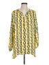IMAN 100% Polyester Yellow Long Sleeve Blouse Size L - photo 1