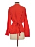 Topshop 100% Polyester Red Long Sleeve Blouse Size 4 - photo 2
