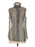 CAbi Gray Sleeveless Button-Down Shirt Size L - photo 1