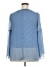 Jennifer Lopez 100% Polyester Blue Long Sleeve Blouse Size L - photo 2
