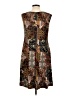 Connected Apparel Print Brown Casual Dress Size 10 - photo 2