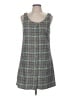 Copper Key 100% Polyester Plaid Gray Casual Dress Size M - photo 1