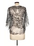 Robin K. 100% Polyester Animal Print Silver 3/4 Sleeve Blouse Size L - photo 2