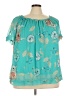 St. John's Bay 100% Polyester Teal Short Sleeve Blouse Size 3X - photo 1