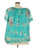 St. John's Bay 100% Polyester Teal Short Sleeve Blouse Size 3X - photo 2