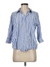 Versona 100% Cotton Stripes Blue 3/4 Sleeve Button-Down Shirt Size M - photo 1