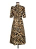 Topshop 100% Polyester Animal Print Brown Casual Dress Size 6 - photo 2