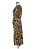 Topshop 100% Polyester Animal Print Brown Casual Dress Size 6 - photo 5