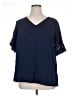 BLOOMCHIC 100% Polyester Blue Short Sleeve Blouse Size 14 - 16 - photo 1