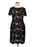 Connected Apparel Floral Black Casual Dress Size 14 - photo 1