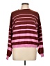 Vero Moda 100% Polyester Stripes Burgundy Pullover Sweater Size L - photo 1
