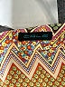 Cals 100% Polyester Chevron-herringbone Orange 3/4 Sleeve Blouse Size L - photo 7