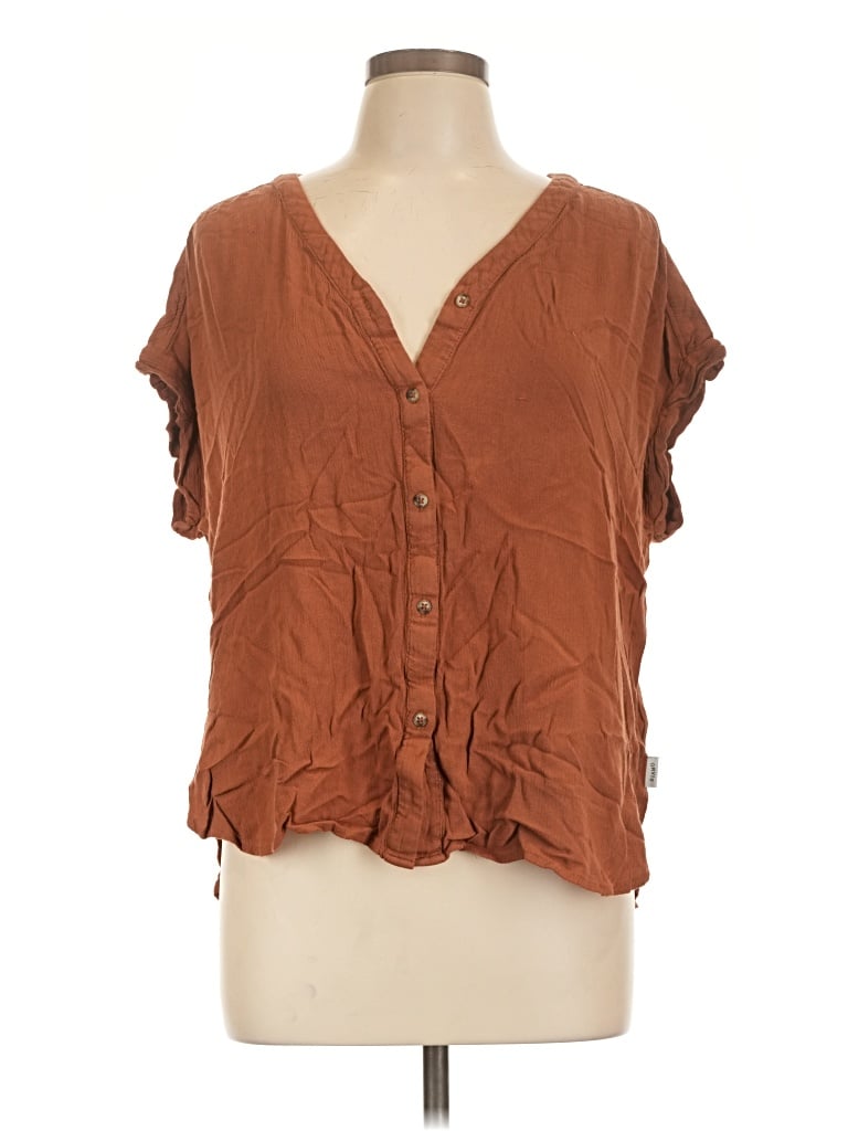 Pre-owned Orvis Short Sleeve Blouse In Brown