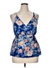 Lily White 100% Polyester Blue Sleeveless Blouse Size XL - photo 1