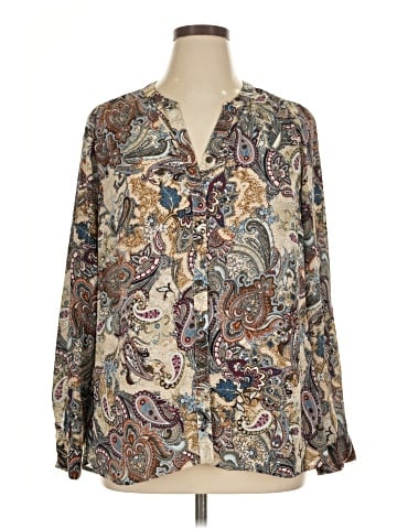Roz & Ali Long Sleeve Blouse (view 1)