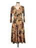 North Style Animal Print Brown Casual Dress Size 12 - photo 1