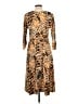 North Style Animal Print Brown Casual Dress Size 12 - photo 2