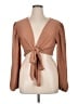 Missguided Brown Long Sleeve Blouse Size 14 - photo 1