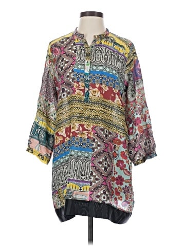 Johnny Was 3/4 Sleeve Silk Top (view 1)