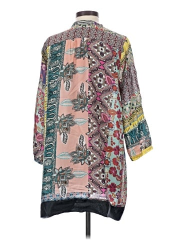 Johnny Was 3/4 Sleeve Silk Top (view 2)