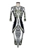 ASOS Graphic Silver Cocktail Dress Size 0 - photo 1