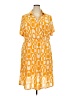 BLOOMCHIC 100% Polyester Print Yellow Casual Dress Size 18 - photo 1